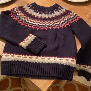 Crewcuts girls fair isle sweater in navy